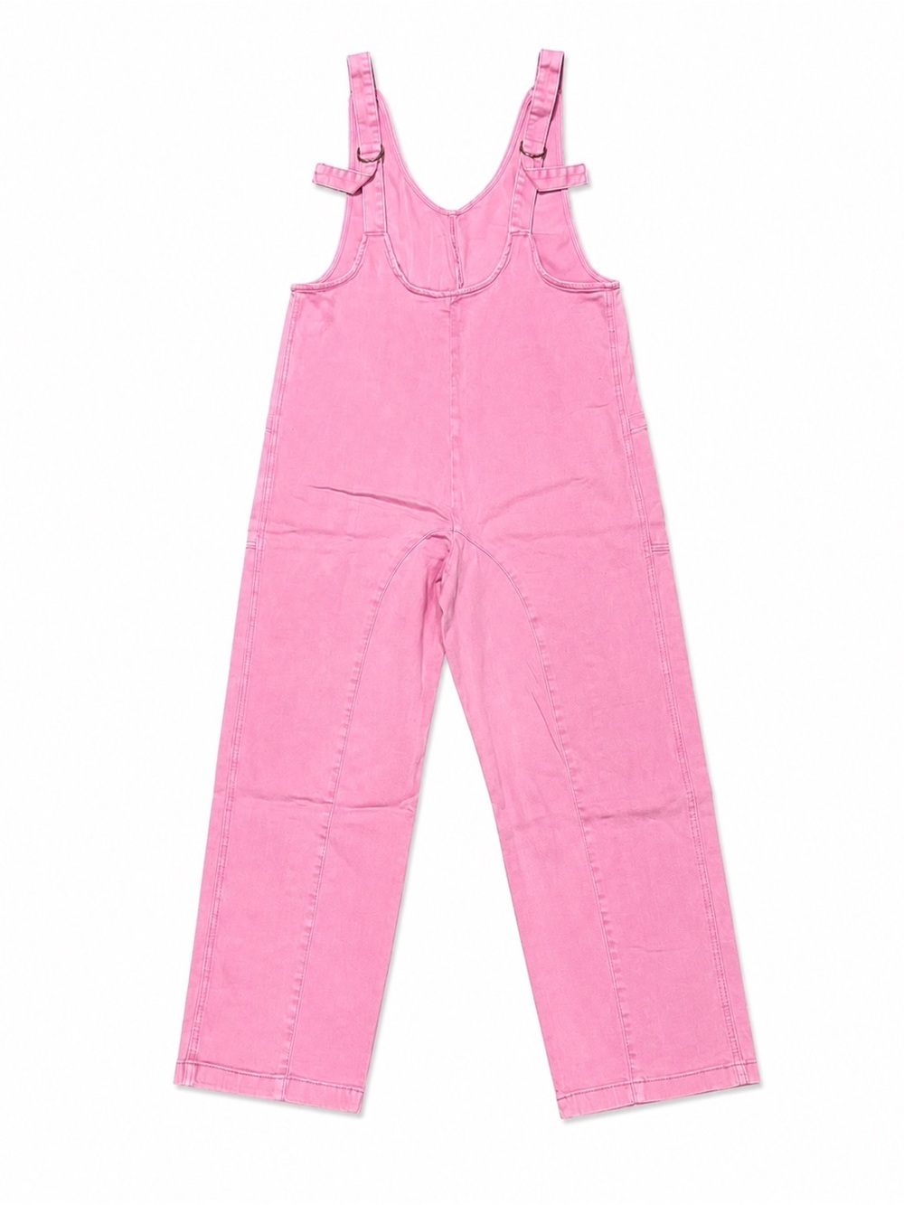 Zenana Outfitters Pink Women’s Wide-Leg Denim Overalls - Picture 4 of 4